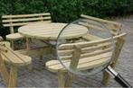 Rockwood® Rugleuning Picknicktafel Rond 1.20m, Tuin en Terras, Picknicktafels, Ophalen of Verzenden, Nieuw, Rechthoekig, Hout