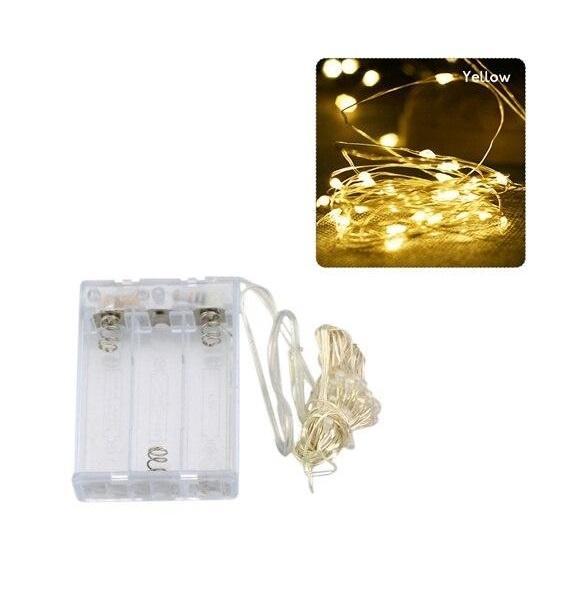 Kerstverlichting 10 Meter - Geel - Op batterij, Diversen, Kerst, Nieuw, Ophalen of Verzenden