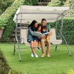 Hollywood Schommelstoel , schommelbank - 3 zits - Wit, Tuin en Terras, Verzenden, Nieuw