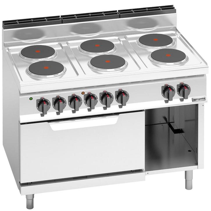 GGM Gastro | Elektrisch fornuis - 15,6kW - 6 ronde platen -, Witgoed en Apparatuur, Fornuizen, Inbouw, Verzenden
