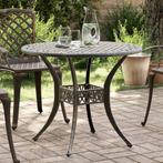vidaXL Tuintafel Ø 90x75 cm gietaluminium bronskleurig, Verzenden, Nieuw, Aluminium
