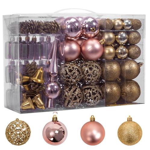 REA Kerstballen Set - Kunststof - Ø 6, 4 en 3 cm - Goud e.., Diversen, Kerst, Nieuw, Ophalen of Verzenden