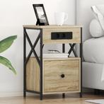vidaXL Bedside kasten 2 pcs Sonoma eiken 40 x 31 x 60 cm, Minder dan 45 cm, Verzenden, Nieuw, 55 tot 70 cm