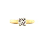 Gouden solitair ring met diamant 18 krt, Verzenden, Zo goed als nieuw, Wit, Goud