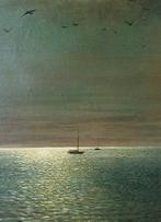 Karel Moers (1932-2016) - Weerspiegeling op zee -, Antiek en Kunst