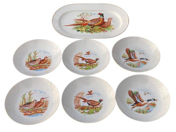 Limoges - NO RESERVE PRICE - Eetservies voor 6 (7) -, Antiek en Kunst, Antiek | Meubels | Tafels