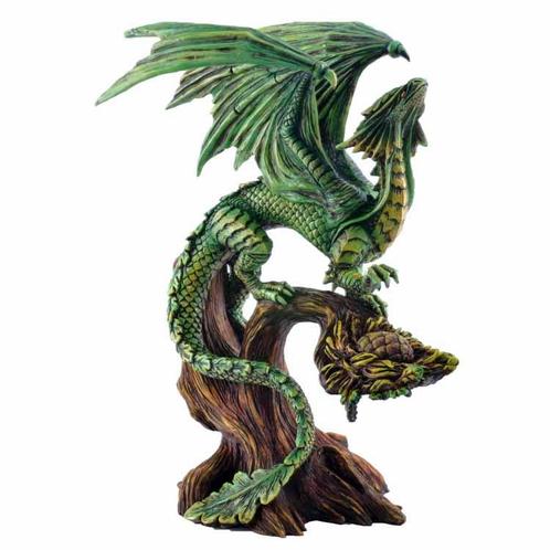 Beeld Wouddraak - Forest Dragon - Groen - Anne Stokes - Fant, Verzamelen, Beelden en Beeldjes, Nieuw, Ophalen of Verzenden