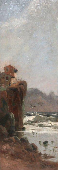 Pere Navarro Escuder (XIX-XX) - Acantilado mediterráneo, Antiek en Kunst, Kunst | Schilderijen | Klassiek