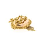 Bicolor gouden oud Hollandse broche van een mutsenbel | A..., Sieraden, Tassen en Uiterlijk, Ophalen of Verzenden, Gebruikt, Goud