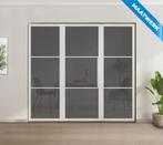 Enkele stalen taatsdeur met glaspaneel, 3 vlaks, wit, rook g, Doe-het-zelf en Verbouw, Deuren en Horren, Nieuw, Metaal, Overige typen