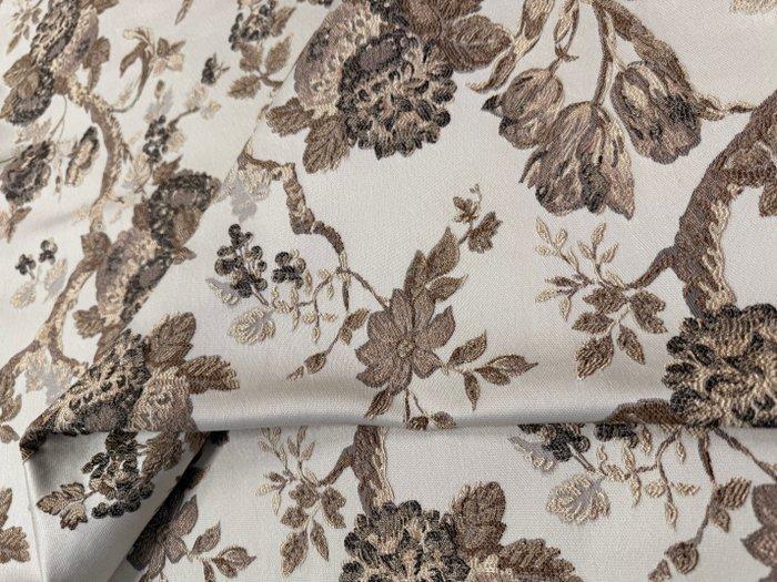 Stille elegantie: neutrale zijden lampasso met geweven, Antiek en Kunst, Antiek | Kleden en Textiel