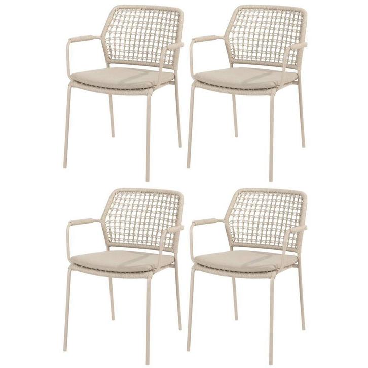 Barista dining tuinstoel stapelbaar latte Taste 4SO set van, Tuin en Terras, Tuinstoelen, Nieuw, Ophalen of Verzenden