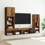 vidaXL TV-kast met LED -striplichten 4 pcs Oud hout Bewerkt, Minder dan 50 cm, Verzenden, Nieuw, Minder dan 100 cm