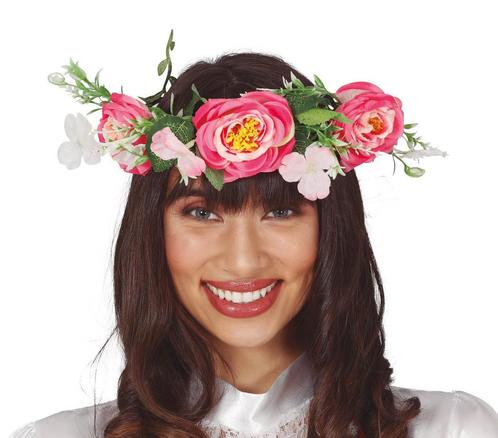Tiara Bloemen Roze, Hobby en Vrije tijd, Feestartikelen, Nieuw, Verzenden