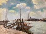 Jacob Maris (1837–1899) - Dutch Harbour with Jetty and