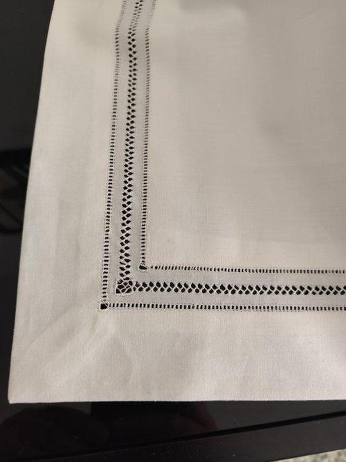 Lenzuolo Matrimoniale + 2 Federe - Misto Lino Ricamato a, Antiek en Kunst, Antiek | Kleden en Textiel