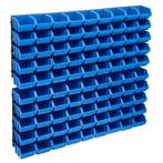 vidaXL 96-delige Opslagbakkenset met wandpanelen blauw en, Verzenden, Nieuw