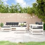 vidaXL 7-delige Loungeset met kussens massief hout wit, Verzenden, Nieuw, Loungeset, Hout