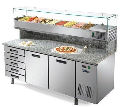 Pizzawerkbank met laden en 2 deuren 192x80x147 cm Afinox, Zakelijke goederen, Horeca | Keukenapparatuur, Verzenden