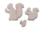 Houten eekhoorntjes wooden squirrel 2. 5-7cm. 18pc whitewash, Ophalen of Verzenden, Nieuw