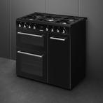 SMEG CX93GMBL Fornuis  - 90×60 cm Dual-Fuel  - Zwart, Ophalen of Verzenden, Nieuw