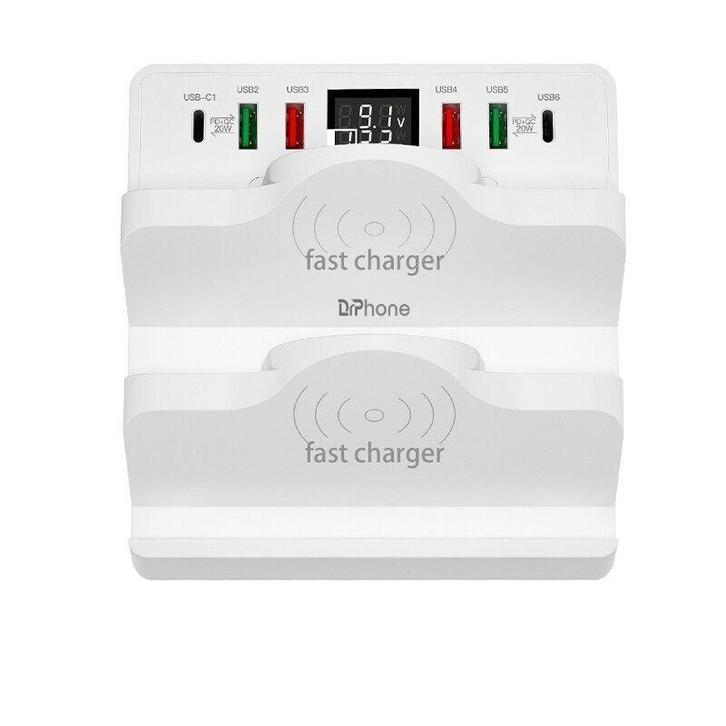 DrPhone SmartC7 Multifunctionele 80W Laadstation - 6-poorts, Computers en Software, Dockingstations, Verzenden
