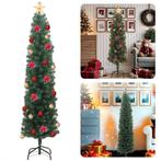 Cheqo® Kunstkerstboom Smal - Smalle Kerstboom - 180 cm - PVC, Verzenden, Nieuw