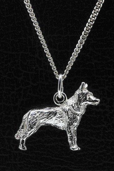 Zilveren Saarloos wolfhond ketting hanger - groot, Sieraden, Tassen en Uiterlijk, Kettinghangers, Verzenden
