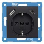 Stopcontact met USB | ION Industries | V1/J1, Doe-het-zelf en Verbouw, Elektra en Kabels, Verzenden, Nieuw