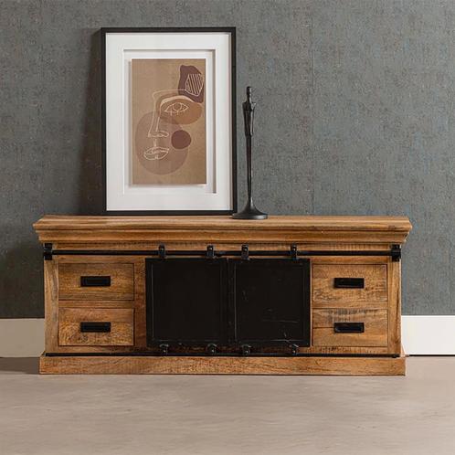 Tv-meubel Mangohout Milan 200 cm, Huis en Inrichting, Kasten | Televisiemeubels, 25 tot 50 cm, Nieuw, Overige houtsoorten, Minder dan 100 cm