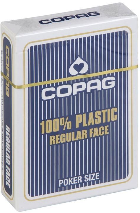 Speelkaarten - Copag 100% Plastic Poker Normal Faces Blauw |, Hobby en Vrije tijd, Gezelschapsspellen | Kaartspellen, Nieuw, Verzenden