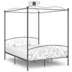 vidaXL Hemelbedframe metaal grijs 180x200 cm, Huis en Inrichting, Eenpersoons, Verzenden, Nieuw, 80 cm