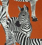 Boheemse stof met rennende zebras -300x280cm- Zambia Design