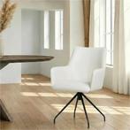 Leren draaibare eetkamerstoel Wave - Toledo Purewhite (wit), Ophalen of Verzenden, Nieuw, Leer, Bohemian, Eigentijds, Industrieel, Modern, Scandinavisch