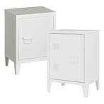 Nachtkast Inari set van 2 metaal 57x40x30 cm wit [en.casa], Huis en Inrichting, Verzenden, Nieuw