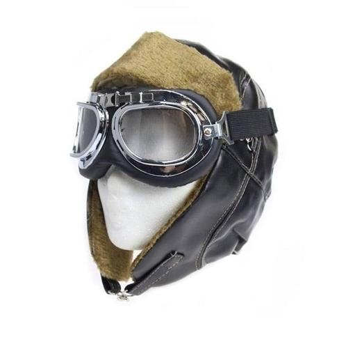 Vintage pilotenmuts met motorbril, Motoren, Kleding | Motorkleding, Nieuw met kaartje, Verzenden