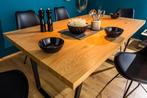 Moderne eettafel LOFT 160cm eiken design zwart metalen poten, Huis en Inrichting, Tafels | Eettafels, Ophalen of Verzenden, Nieuw