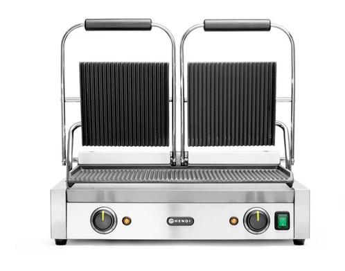 Contactgrill - Dubbele Versie Geheel Geribd, Hendi, Boven En, Zakelijke goederen, Horeca | Keukenapparatuur, Nieuw in verpakking