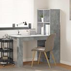 vidaXL Bureau met plank Beton Grijs 122 x 67 x 145 cm, Huis en Inrichting, Bureaus, Verzenden, Nieuw