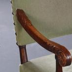 Armstoel ca 1700 Hollands in eikenhout incl stoffering naar, Ophalen of Verzenden