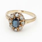 Ring - 14 karaat Geel goud Saffier - Diamant, Sieraden, Tassen en Uiterlijk, Ringen, Nieuw