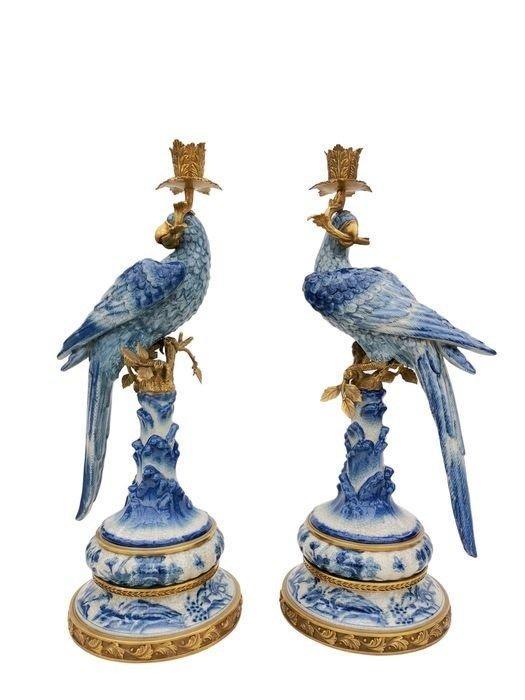 Kaarsenhouder (2) - Brons, Porselein, Antiek en Kunst, Kunst | Designobjecten