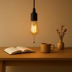 Byron antiek zwart hanglamp – industriële pendel 500 cm E27, Huis en Inrichting, Lampen | Hanglampen, Verzenden, Nieuw