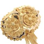 Antiek gouden broche van een mutsenbel; Filigrain techniek, Sieraden, Tassen en Uiterlijk, Broches, Ophalen of Verzenden, Gebruikt