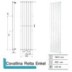 Handdoekradiator Covallina Retta enkel 1800x602mm Mat Zwart, Ophalen of Verzenden, Nieuw, Overige typen