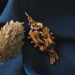 Gouden hanger met kwarstje (sterrenbeeld, 585, 14 karaat), Sieraden, Tassen en Uiterlijk, Bedels, Ophalen of Verzenden, Gebruikt