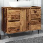 vidaXL Badkamerkast 80x33x60 cm bewerkt hout oud houtkleurig, Huis en Inrichting, Badkamer | Badkamermeubels, Verzenden, Nieuw