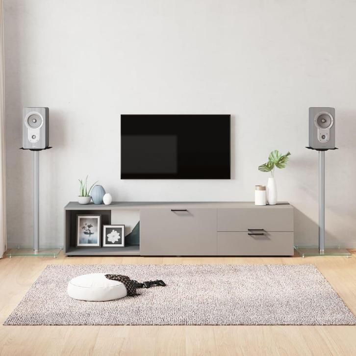 vidaXL Luidsprekerstandaards 2 st 1 pijler gehard glas, Muziek en Instrumenten, Standaards, Nieuw, Verzenden