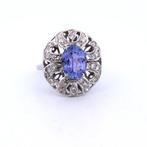 Ring - 18 karaat Witgoud - 2.45ct. tw. Tanzaniet - Diamant, Nieuw