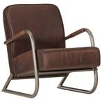 vidaXL Fauteuil echt leer bruin, Huis en Inrichting, Fauteuils, Verzenden, Nieuw